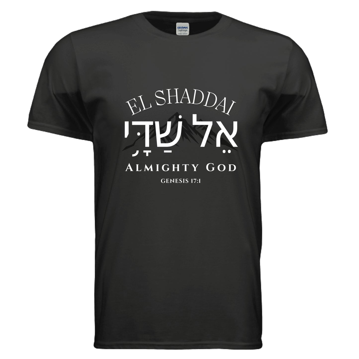 El Shaddai Almighty God Christian T-Shirt in Black