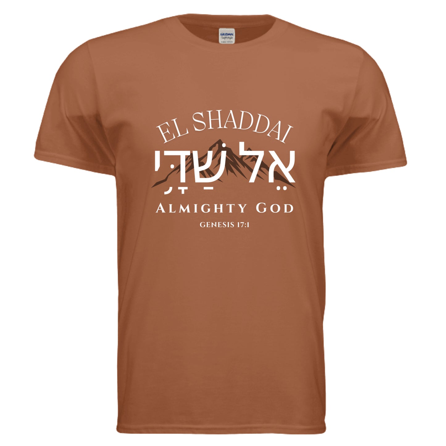 El Shaddai Almighty God Christian T-Shirt in Fan Texas Orange